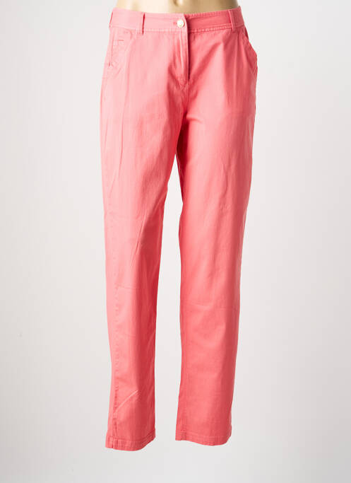 Pantalon droit tissage popeline taille normale rose ÉTYMOLOGIE femme