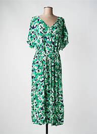 Robe longue imprimé fleurs manches courtes vert JDY femme