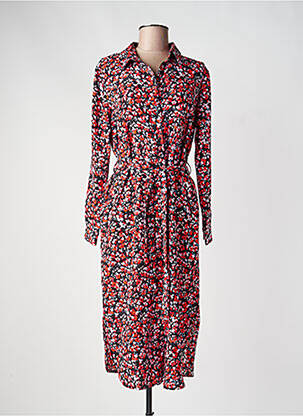 Robe mi-longue imprimé fleurs manches longues noir JDY femme
