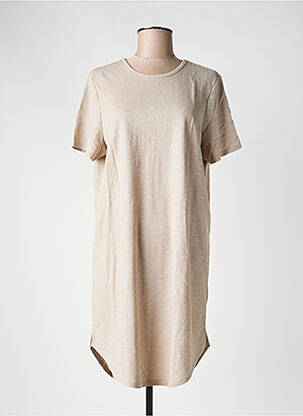 Robe mi-longue manches courtes manches courtes beige JDY femme