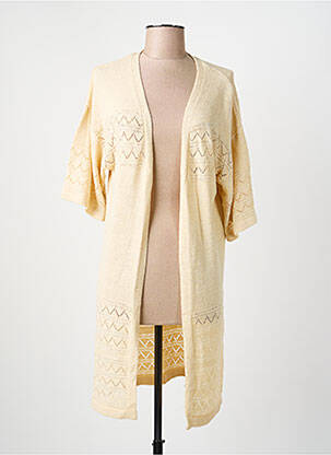 Gilet manches longues manches 3/4 beige JDY femme