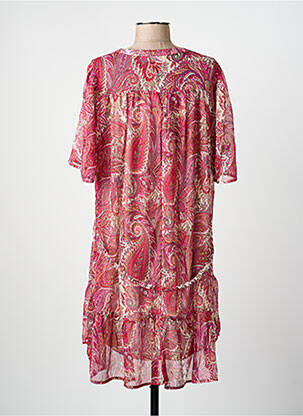 Robe mi-longue coupe fluide manches longues rose JDY femme