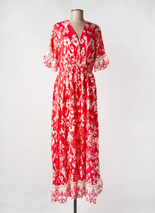 Robe longue manches longues manches longues rouge B.YOUNG femme
