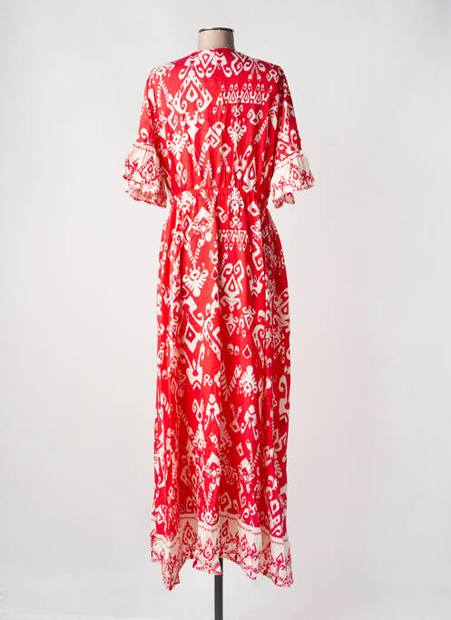 Robe longue manches longues manches longues rouge B.YOUNG femme