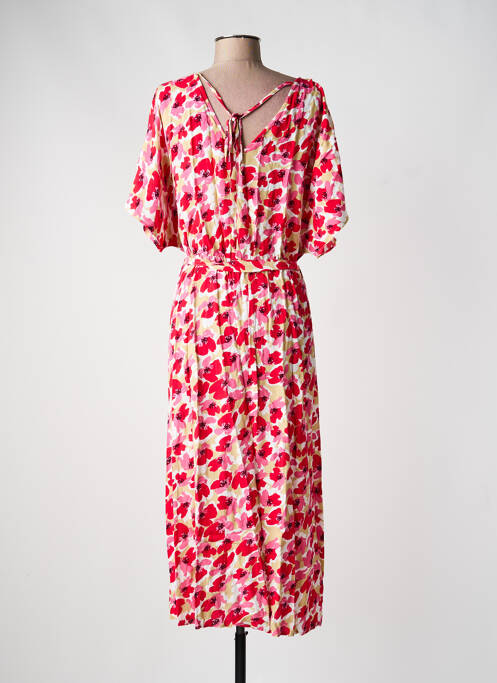 Robe longue imprimé fleurs manches courtes rouge JDY femme