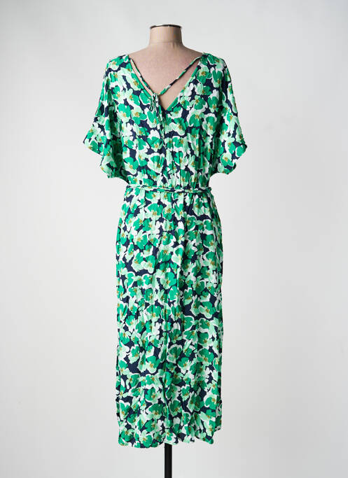 Robe longue imprimé fleurs manches courtes vert JDY femme