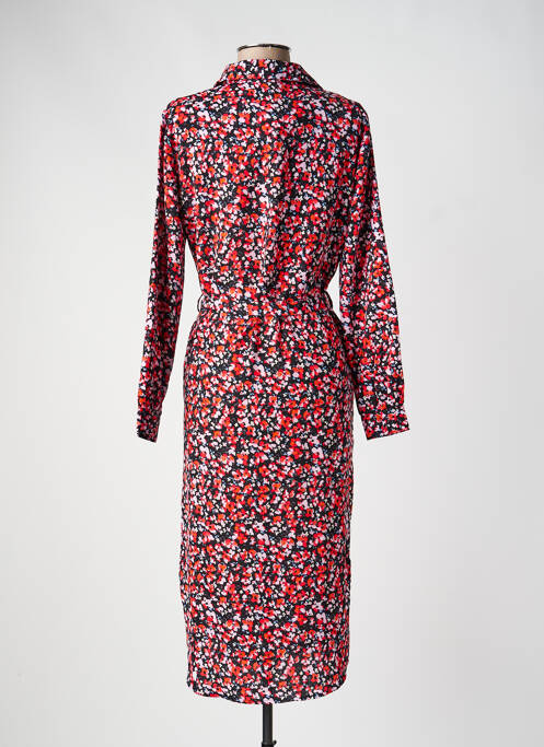 Robe mi-longue imprimé fleurs manches longues noir JDY femme