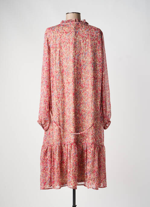 Robe mi-longue coupe fluide manches longues rose JDY femme