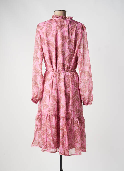 Robe mi-longue coupe fluide manches longues rose JDY femme