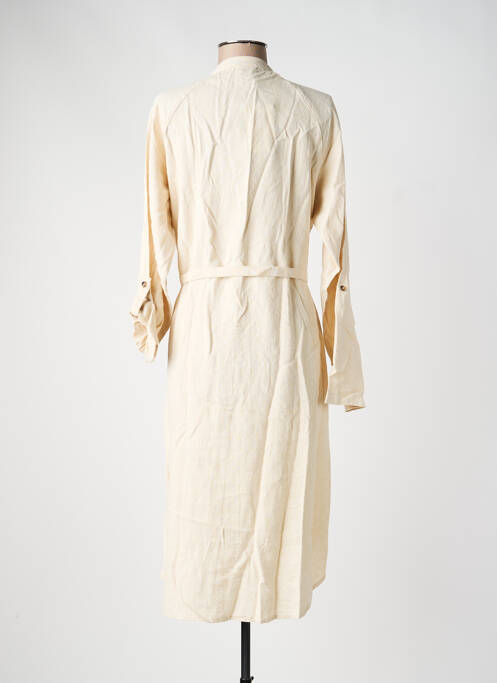 Robe mi-longue manches longues manches longues beige JDY femme