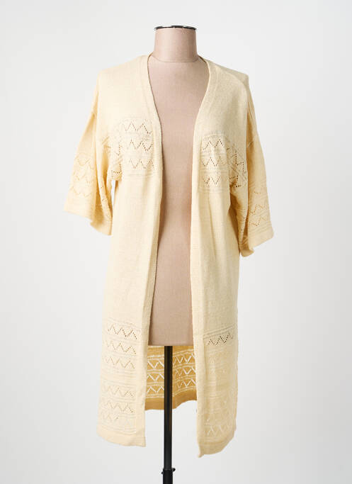 Gilet manches longues manches 3/4 beige JDY femme