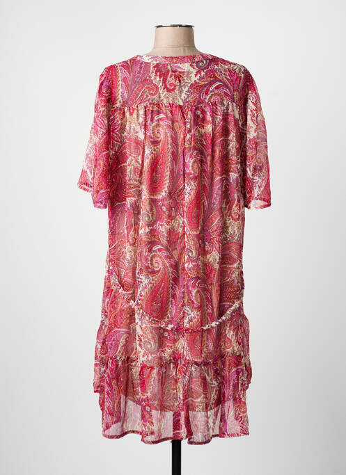 Robe mi-longue coupe fluide manches longues rose JDY femme