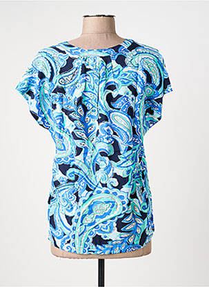 Blouse tissage popeline manches courtes bleu STREET ONE femme