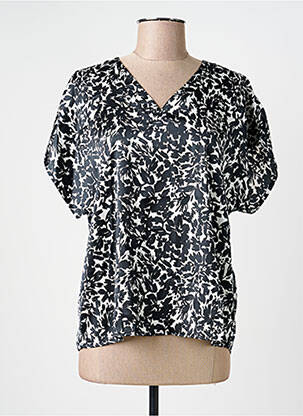 Blouse imprimé fleurs manches courtes noir JACQUELINE DE YONG femme