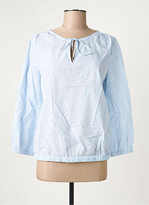 Blouse tissage popeline manches 3/4 bleu STREET ONE femme