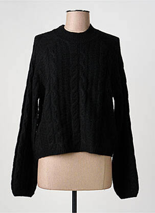 Pull stretch manches longues noir JACQUELINE DE YONG femme