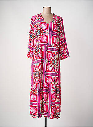 Robe longue imprimé fleurs manches 3/4 rose STREET ONE femme