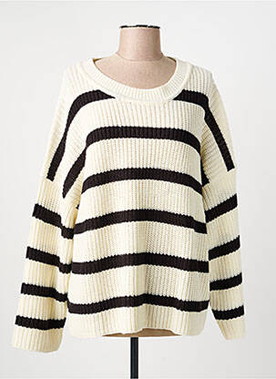 Pull stretch manches longues beige JACQUELINE DE YONG femme