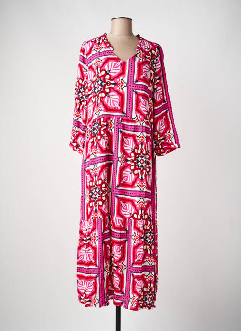 Robe longue imprimé fleurs manches 3/4 rose STREET ONE femme