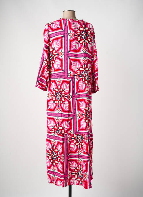 Robe longue imprimé fleurs manches 3/4 rose STREET ONE femme