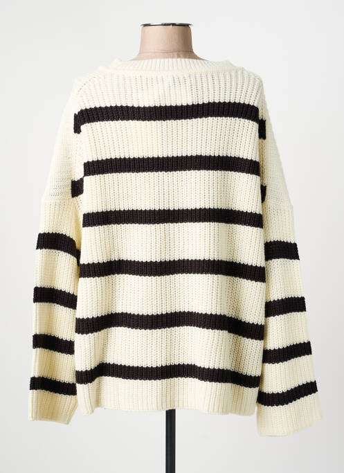 Pull stretch manches longues beige JACQUELINE DE YONG femme