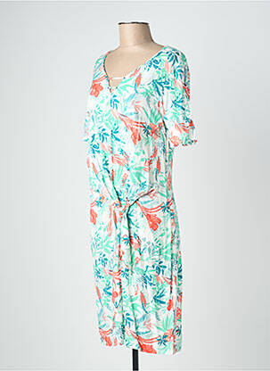 Robe mi-longue manches courtes manches courtes vert CONCEPT K femme