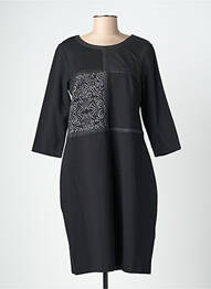 Robe mi-longue coupe fluide manches 3/4 noir CHRISTINE LAURE femme