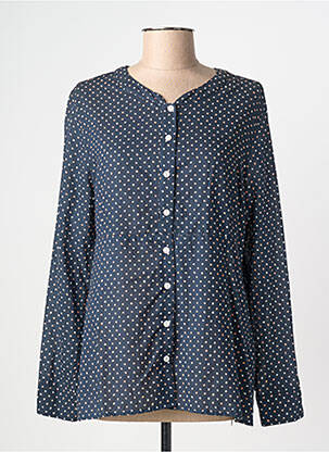 Chemisier coupe cintrée manches longues bleu ARMOR LUX femme