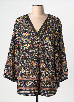 Blouse manches 3/4 manches 3/4 noir CHRISTINE LAURE femme