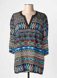 Blouse imprimé fantaisie manches 3/4 noir CHRISTINE LAURE femme