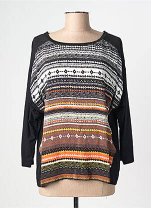 Top stretch manches longues noir CHRISTINE LAURE femme