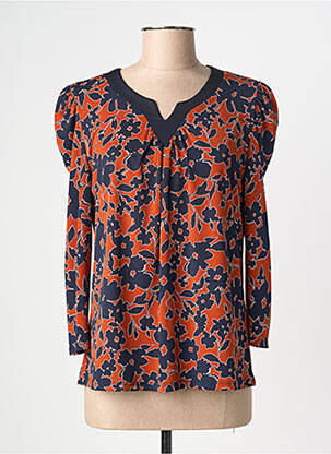 Top stretch manches 3/4 orange CHRISTINE LAURE femme