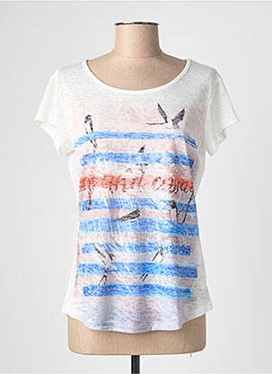 T-shirt stretch manches courtes bleu CONCEPT K femme