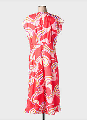 Robe longue imprimé fantaisie manches courtes rouge CHRISTINE LAURE femme