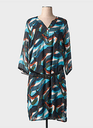 Robe mi-longue manches 3/4 manches 3/4 noir CHRISTINE LAURE femme