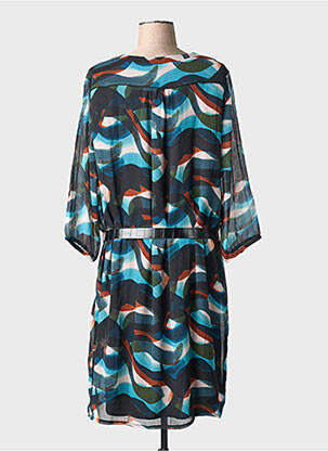 Robe mi-longue coupe fluide manches 3/4 noir CHRISTINE LAURE femme