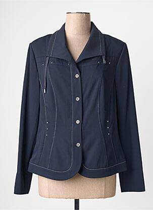 Veste chic col v bleu CHRISTINE LAURE femme