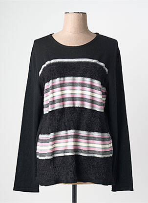 Pull coupe cintrée manches longues noir CHRISTINE LAURE femme