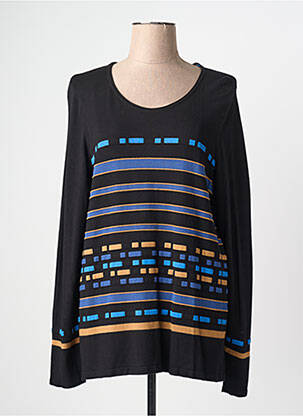 Pull coupe cintrée manches longues bleu CHRISTINE LAURE femme