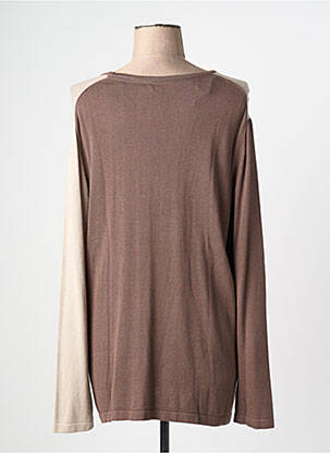 Pull coupe cintrée manches longues marron CHRISTINE LAURE femme