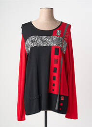 Pull coupe cintrée manches longues rouge CHRISTINE LAURE femme