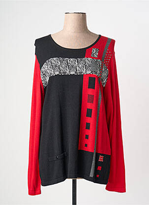 Pull coupe cintrée manches longues rouge CHRISTINE LAURE femme