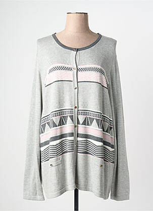 Gilet manches longues stretch gris CHRISTINE LAURE femme