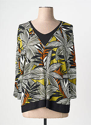 T-shirt manches 3/4 manches 3/4 noir CHRISTINE LAURE femme