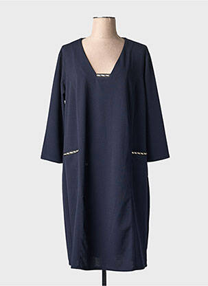 Robe mi-longue bleu CHRISTINE LAURE femme