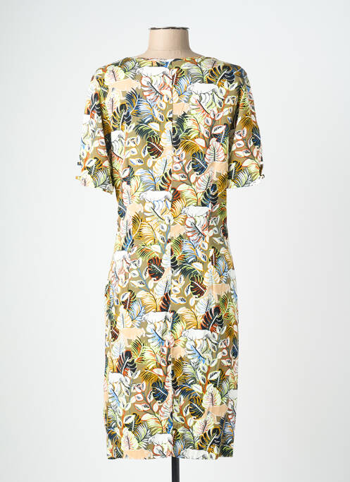 Robe mi-longue manches courtes manches courtes vert CONCEPT K femme