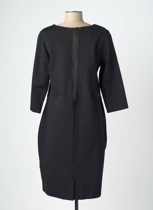 Robe mi-longue coupe fluide manches 3/4 noir CHRISTINE LAURE femme
