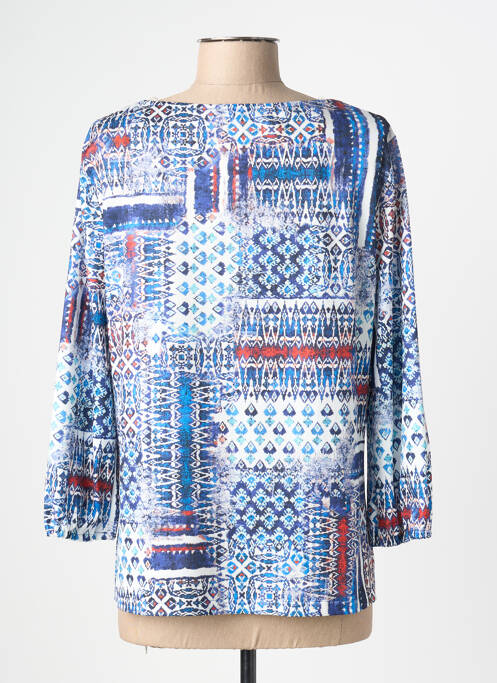 Top tissage jersey manches 3/4 bleu CHRISTINE LAURE femme