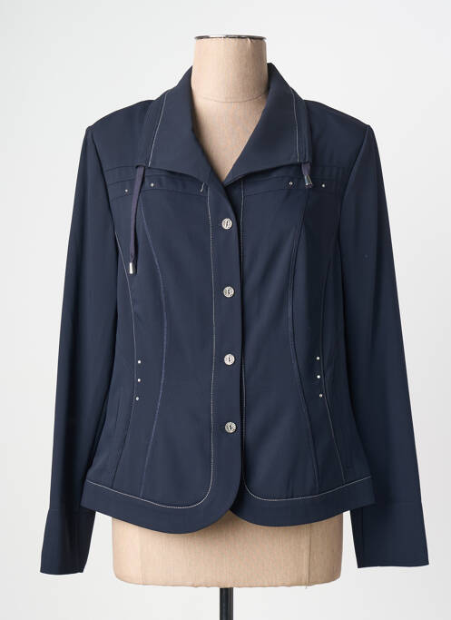 Veste chic col v bleu CHRISTINE LAURE femme