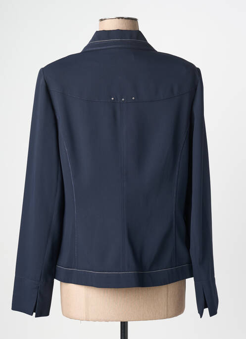 Veste chic col v bleu CHRISTINE LAURE femme